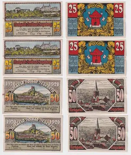 2 x 25 & 50 Pfennig Banknoten Notgeld Solbad Segeberg 1920 (168773)