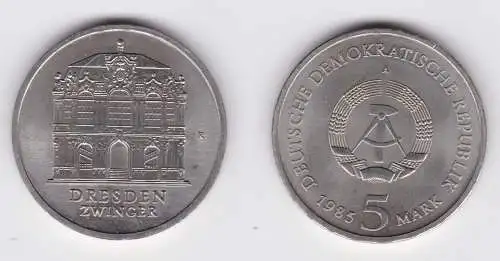 DDR Gedenk Münze 5 Mark Dresden Zwinger 1985 (160614)