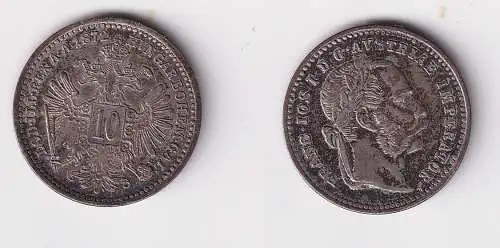 10 Kreuzer Silber Münze Österreich 1872 ss+ (102229)