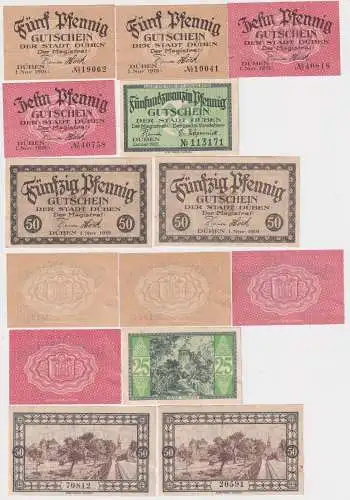 7 Banknoten Notgeld Stadt Düben 1919 und 1921 (168445)
