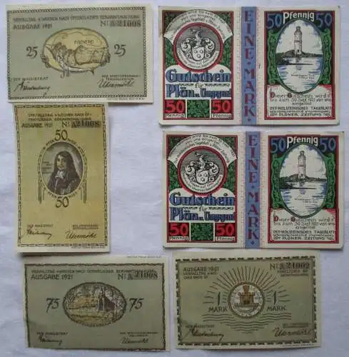 8 Banknoten Notgeld Stadt Plön 1921 (167281)