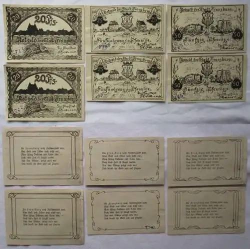 6 Banknoten Notgeld Stadt Franzburg (Pommern) um 1921 (168623)