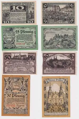 4 Banknoten Notgeld Prüm 1920 und 1921 (168810)