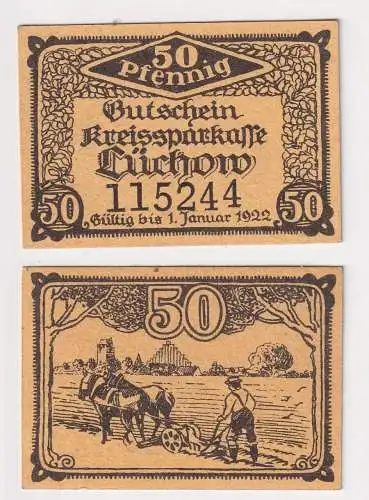 50 Pfennig Banknote Notgeld Kreissparkasse Lüchow o.D. (168462)