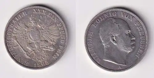 1 Vereinstaler Silber Münze Preussen 1865 A Wilhelm ss (121458)