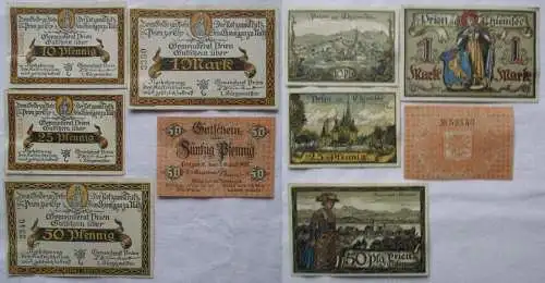 4 Banknoten Notgeld Gemeinde Prien 1.12.1920 + Pritzwalk 1920 (168690)