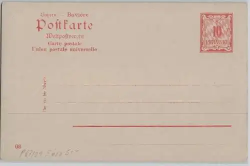 51806 Ganzsachen Postkarte P67/01 Bayern 10 Pfennig um 1903