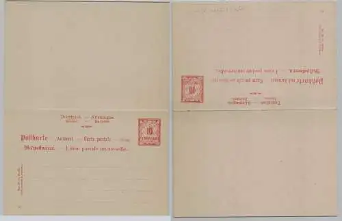 72192 GS Postkarte mit Antwort P54/02 Bayern 10/10 Pfennig um 1901