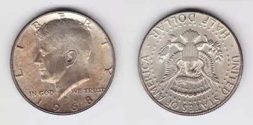 1/2 Dollar Silber Münze USA 1968 (161705)