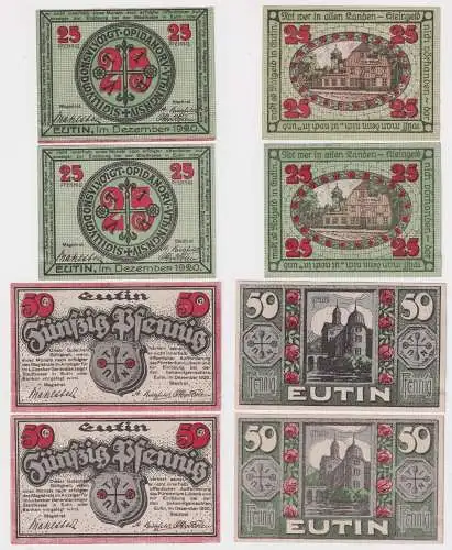 4 x Banknoten Notgeld Stadt Eutin 1920 (169101)