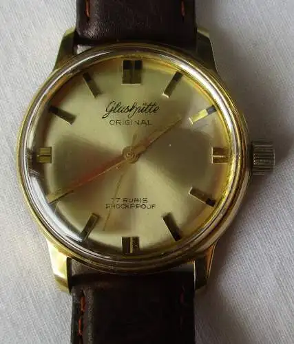 TOP GUB Glashütte Original Armbanduhr Kaliber 70.1 mit seltener Krone (167854)
