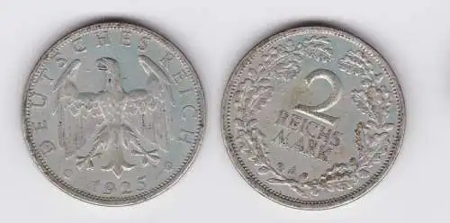 2 Mark Silber Münze Weimarer Republik 1925 A Jäger 320 (162314)