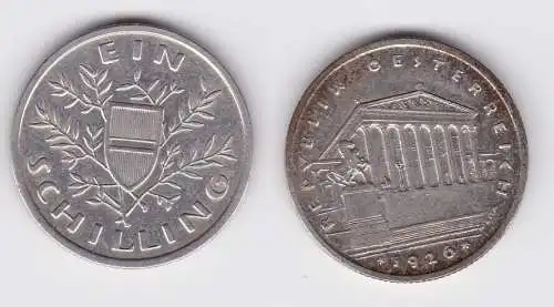 1 Schilling Silber Münze Österreich Parlamentsgebäude 1926 f.vz (162013)
