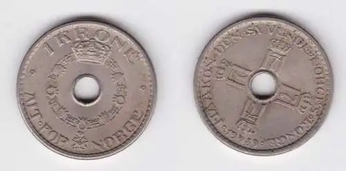 1 Krone Kupfer Nickel Münze Norwegen 1939 ss+ (163018)