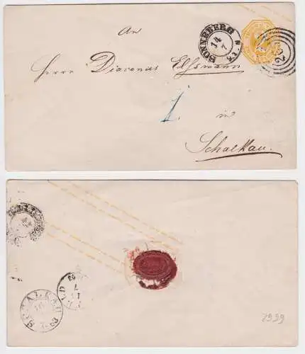 87310 Thurn und Taxis Ganzsache Sonneberg nach Schalkau 1863 Nummernstempel 265