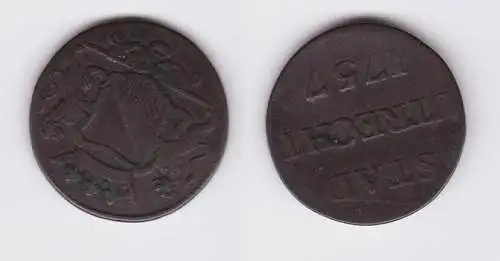 1 Duit Bronze Münze Niederlande Stadt Utrecht 1757 f.ss (162326)