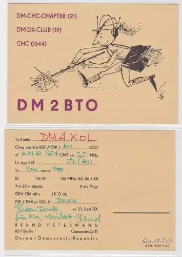 901612 QSL Karte Amateur Funker DDR Berlin Humormotiv 1969