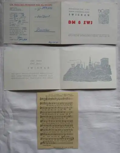 83219 QSL Karte Amateur Funker DDR 850 Jahre Zwickau Robert Schumann Stadt 1968