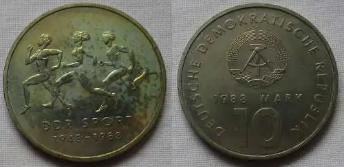 DDR Gedenk Münze 10 Mark 40 Jahre DDR Sport 1988 vz (142502)