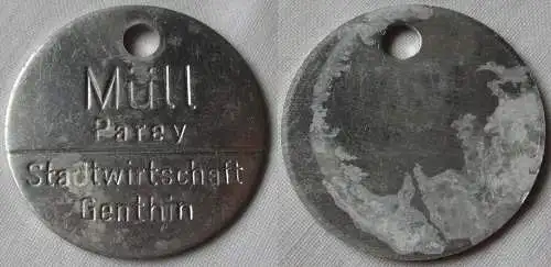 Aluminium DDR Wertmarke Stadtwirtschaft Genthin Müll Parey  (135687)