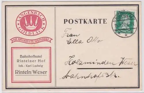 902201 Ak Rinteln Weser Bahnhofhotel Rintelner Hof 1927
