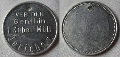 Aluminium DDR Wertmarke VEB DLK Genthin 1 Kübel Müll Jerichow (135637)