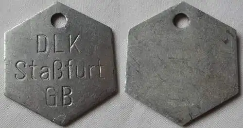 Aluminium DDR Wertmarke DLK Staßfurt GB 6eckig (139965)