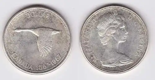 1 Dollar Silbermünze Kanada Wildgans 1967 (153060)