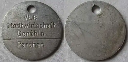 Aluminium DDR Wertmarke VEB Stadtwirtschaft Genthin Parchen  (137833)