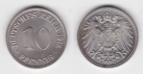 10 Pfennig Nickel Münze Deutsches Reich 1915 D, Jäger 13 Stgl. (140474)