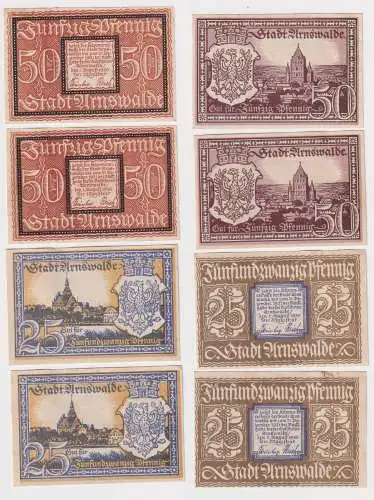 2 x 25 & 50 Pfennig Banknoten Notgeld Stadt Arnswalde Choszczno 1920 (168513)