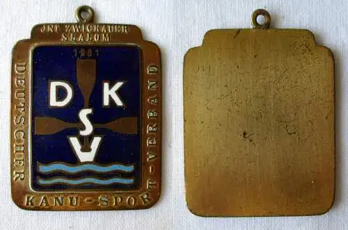 DDR Plakette Internat. Zwickauer Slalom Kanu-Sportverband DKSV 1961 (160734)