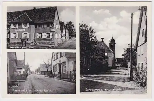 52638 Mehrbild Ak Leiberstung, Gasthaus zum Pflug, Bäckerei usw. um 1940