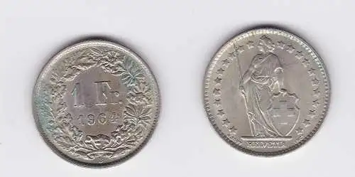 1 Franken Silber Münze Schweiz 1964 (117719)