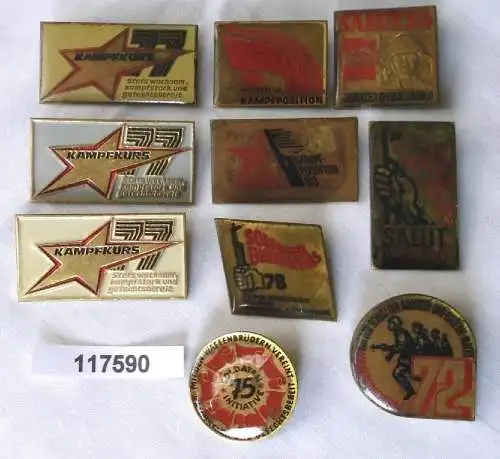 10 seltene DDR Abzeichen Nationale Volksarmee Waffenbrüderschaft usw. (117590)