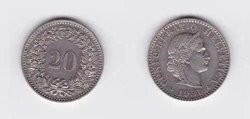 20 Rappen Kupfer Nickel Münze Schweiz 1931 B (117969)