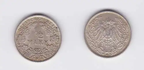 1/2 Mark Silber Münze Kaiserreich 1914 J Jäger Nr.16 (120237)