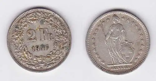 2 Franken Silber Münze Schweiz 1946 B (117247)