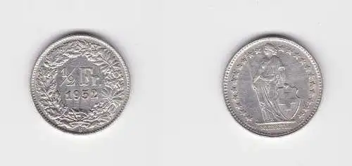 1/2 Franken Silber Münze Schweiz 1952 B (135507)