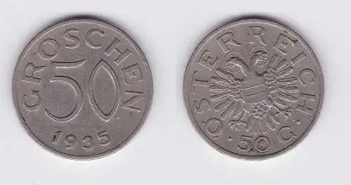 50 Groschen Nickel Münze Österreich 1935 (118611)