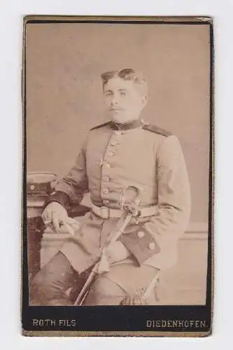 80832 Kabinett Foto Soldat mit Degen Diedenhofen Elsass Lothringen