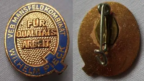 DDR Abzeichen VEB Mansfeldkombinat Wilhelm Pieck für Qualitätsarbeit (118646)