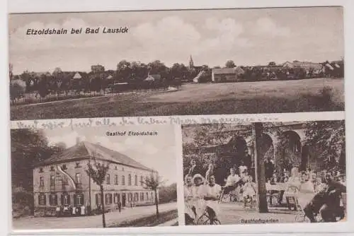 99281 Mehrbild Ak Etzoldshain bei Bad Lausick Totalansicht und Gasthof 1933