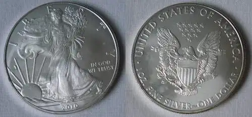 1 Dollar Silber Münze Silver Eagle USA 2010 1 Unze Feinsilber (125490)