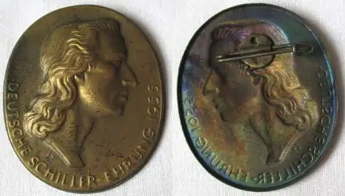 DDR Blech Abzeichen Deutsche Schiller Ehrung 1955 (135599)