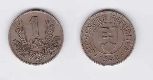 1 Krone Nickel Münze Slowakei 1942 (119898)