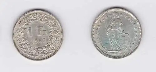 1 Franken Silber Münze Schweiz 1957 (117401)