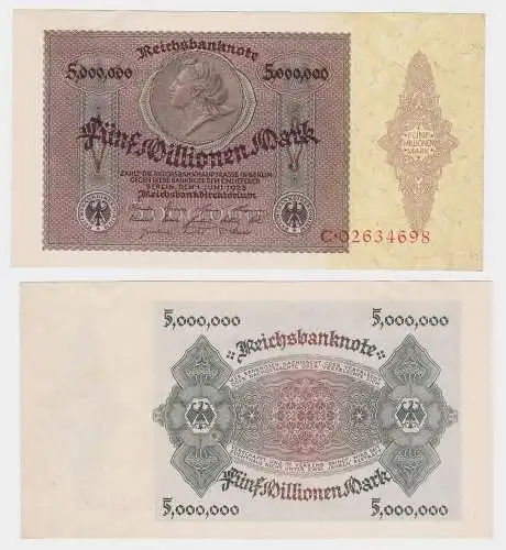 5 Millionen Mark Banknote Medaillon Schein 1.6.1923 Rosenberg 88 (122582)