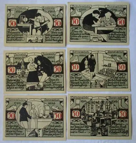 6x 50 Pfennig Banknoten Notgeld Stadt Weissenfels 1921 (136250)