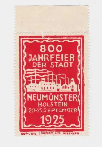 seltene Vignette 800 Jahrfeier der Stadt Neumünster Holstein 1925 (90286)